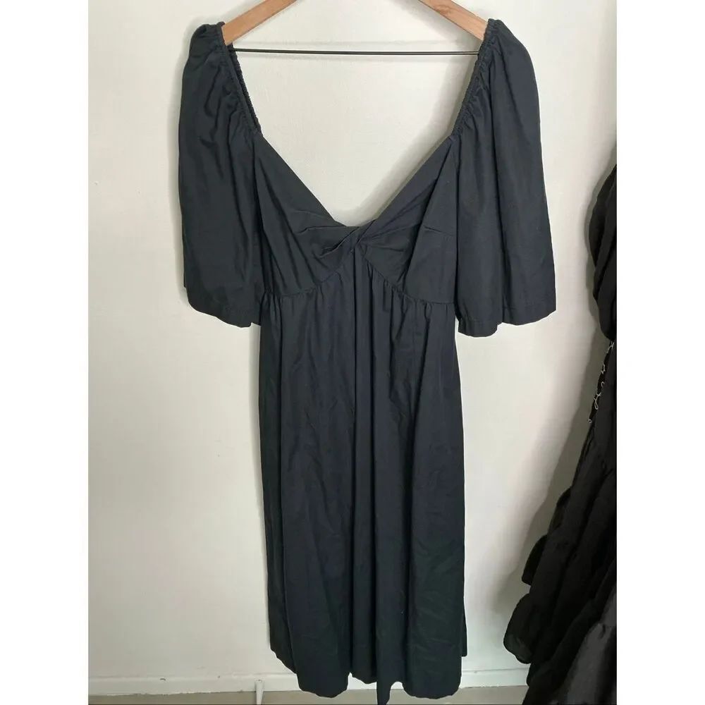Abercrombie & Fitch Back Tie Dress | Black in Large Tall